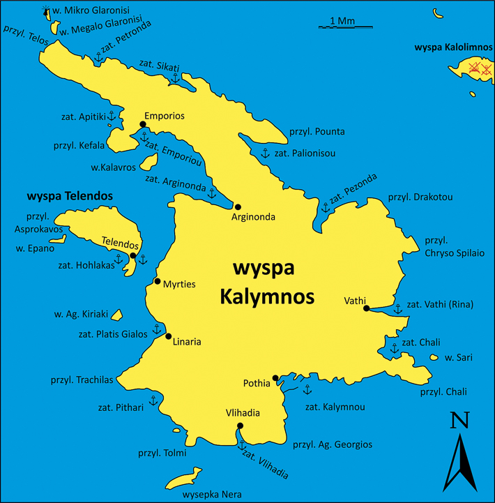 mapa wyspa Kalimnos