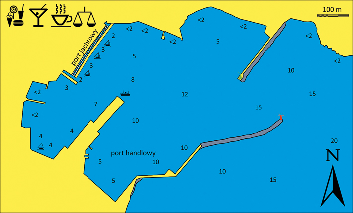 Port Pothia na wyspie Kalimnos mapa