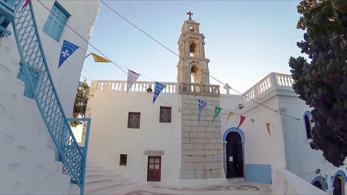 kościół Panagia Portaitissa na wyspie Astipalaia