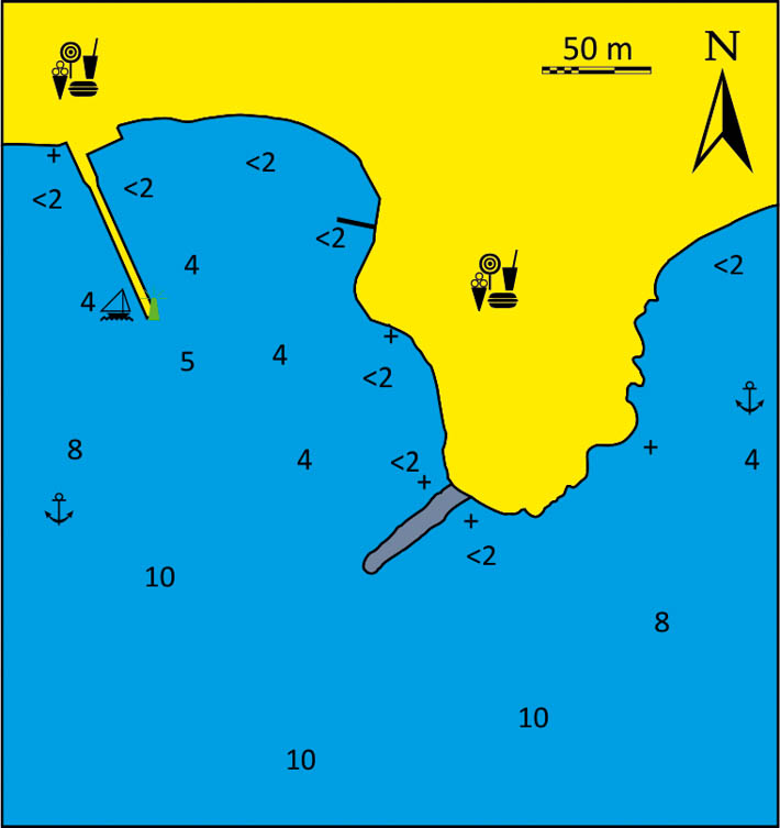 port Analipsi na wyspie Astipalaia mapka