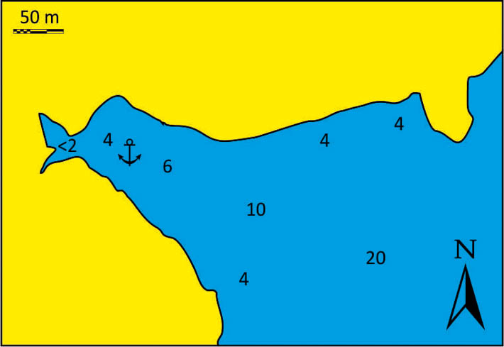 Kastelorizo zatoka navlakas mapka